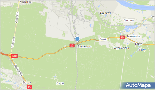 mapa Emilianowo, Emilianowo gmina Nowa Wieś Wielka na mapie Targeo